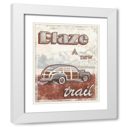 Blaze White Modern Wood Framed Art Print with Double Matting by Jones, Catherine