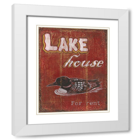 Lake House White Modern Wood Framed Art Print with Double Matting by Jones, Catherine