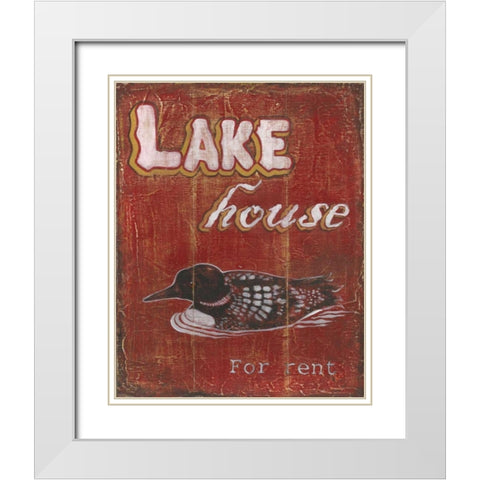 Lake House White Modern Wood Framed Art Print with Double Matting by Jones, Catherine