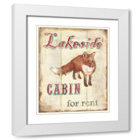 Lakeside Cabin White Modern Wood Framed Art Print with Double Matting by Jones, Catherine