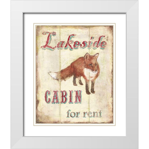 Lakeside Cabin White Modern Wood Framed Art Print with Double Matting by Jones, Catherine