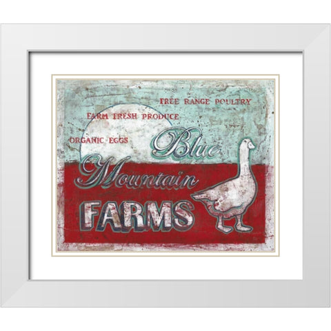 Blue Mountain Farms White Modern Wood Framed Art Print with Double Matting by Jones, Catherine
