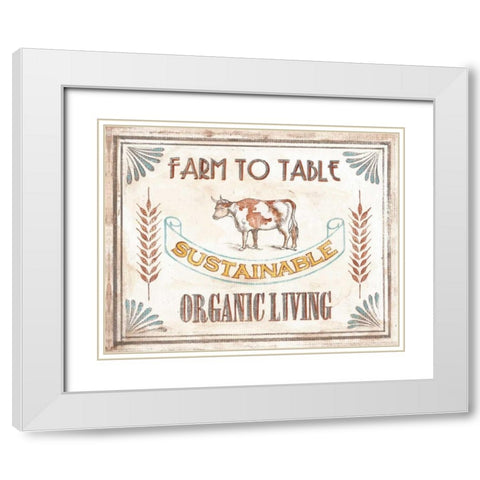 Organic Living White Modern Wood Framed Art Print with Double Matting by Jones, Catherine