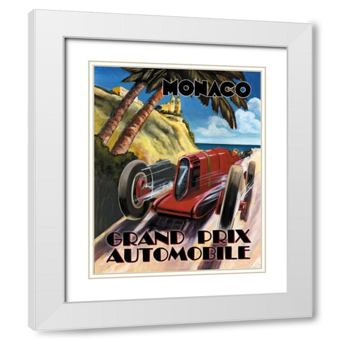 Monaco Grand Prix White Modern Wood Framed Art Print with Double Matting by Jones, Catherine