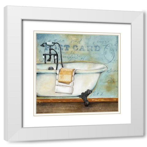 Soothing Bath White Modern Wood Framed Art Print with Double Matting by Knold, Donald