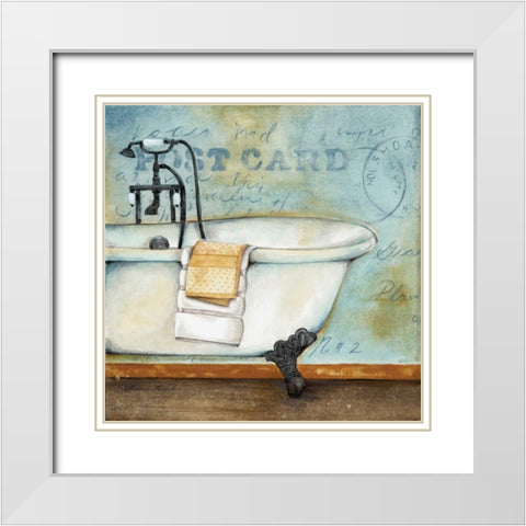 Soothing Bath White Modern Wood Framed Art Print with Double Matting by Knold, Donald
