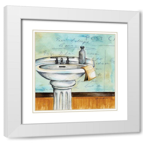 Refresh Bath White Modern Wood Framed Art Print with Double Matting by Knold, Donna