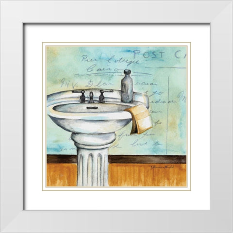 Refresh Bath White Modern Wood Framed Art Print with Double Matting by Knold, Donna