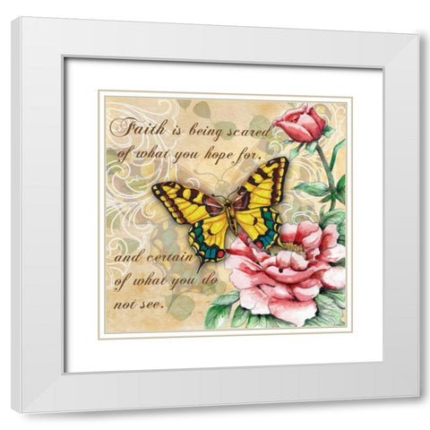 Inspire Butterfly III White Modern Wood Framed Art Print with Double Matting by Knold, Donna