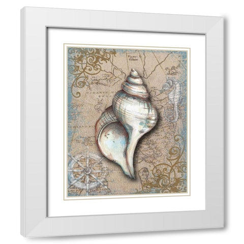 Nautical Treasures II White Modern Wood Framed Art Print with Double Matting by Knold, Donna