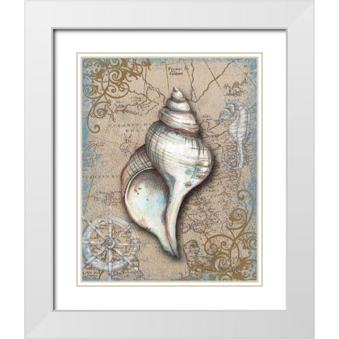 Nautical Treasures II White Modern Wood Framed Art Print with Double Matting by Knold, Donna