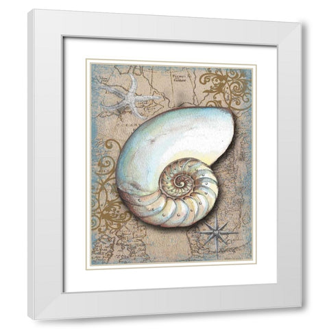Nautical Treasures III White Modern Wood Framed Art Print with Double Matting by Knold, Donna