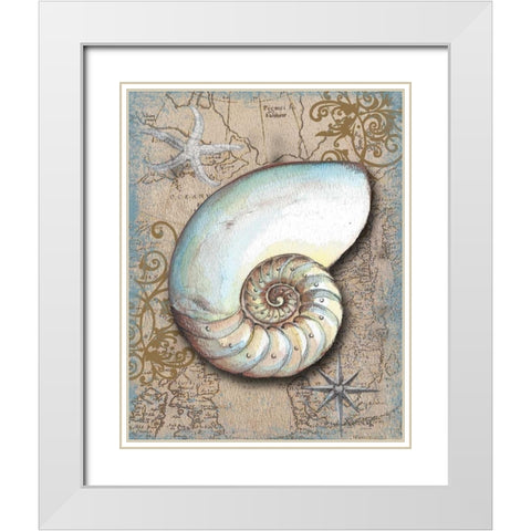 Nautical Treasures III White Modern Wood Framed Art Print with Double Matting by Knold, Donna
