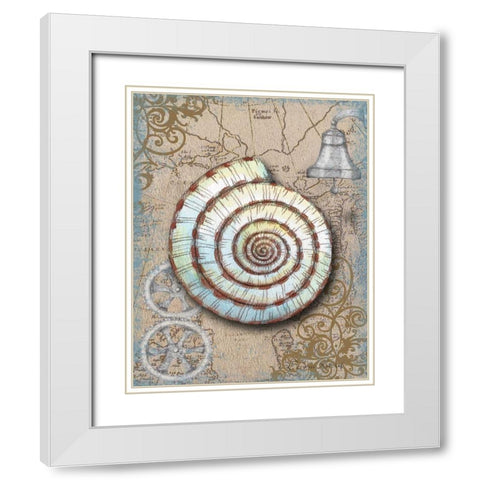 Nautical Treasures IV White Modern Wood Framed Art Print with Double Matting by Knold, Donna