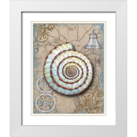 Nautical Treasures IV White Modern Wood Framed Art Print with Double Matting by Knold, Donna