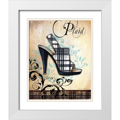 Plaid White Modern Wood Framed Art Print with Double Matting by Knold, Donna