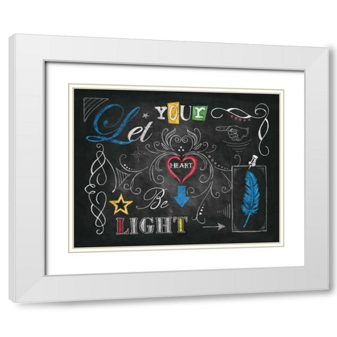 Color Chalkboard IV White Modern Wood Framed Art Print with Double Matting by Knold, Donna