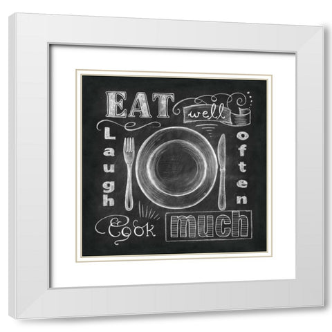 Kitchen Chalk I White Modern Wood Framed Art Print with Double Matting by Knold, Donna