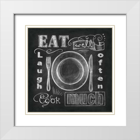Kitchen Chalk I White Modern Wood Framed Art Print with Double Matting by Knold, Donna