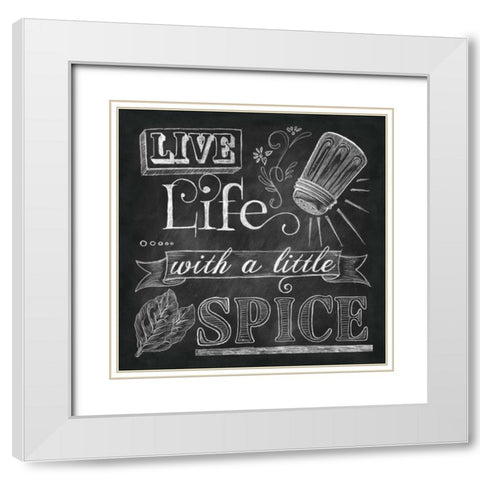 Kitchen Chalk II White Modern Wood Framed Art Print with Double Matting by Knold, Donna