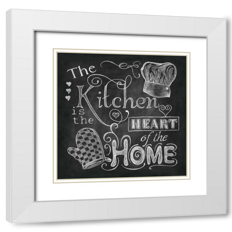 Kitchen Chalk III White Modern Wood Framed Art Print with Double Matting by Knold, Donna