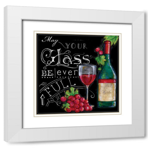 Wine Toasts I White Modern Wood Framed Art Print with Double Matting by Knold, Donna