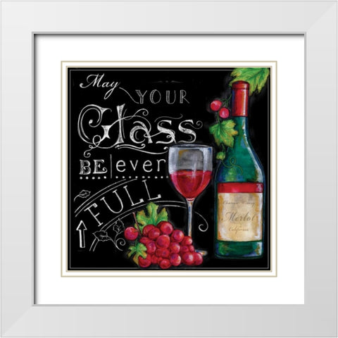Wine Toasts I White Modern Wood Framed Art Print with Double Matting by Knold, Donna