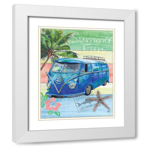 Summer Splash Van White Modern Wood Framed Art Print with Double Matting by K, Onna