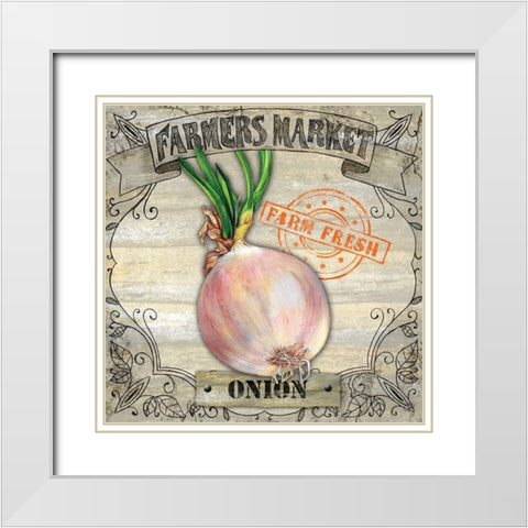 Farmers Market I White Modern Wood Framed Art Print with Double Matting by K, Onna