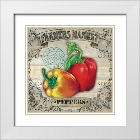 Farmers Market III White Modern Wood Framed Art Print with Double Matting by K, Onna