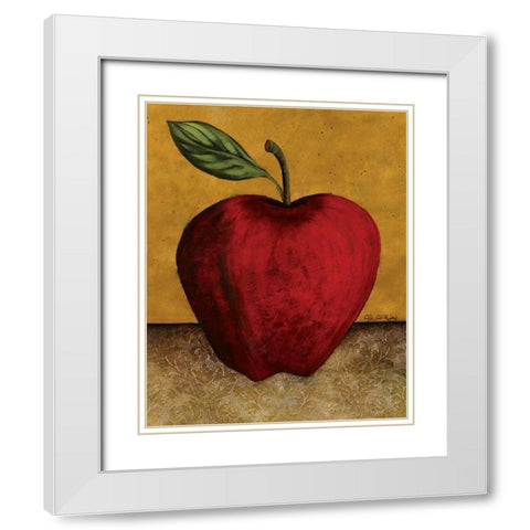 Apple White Modern Wood Framed Art Print with Double Matting by Kime, John