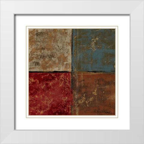 Building Blocks I White Modern Wood Framed Art Print with Double Matting by Kime, John
