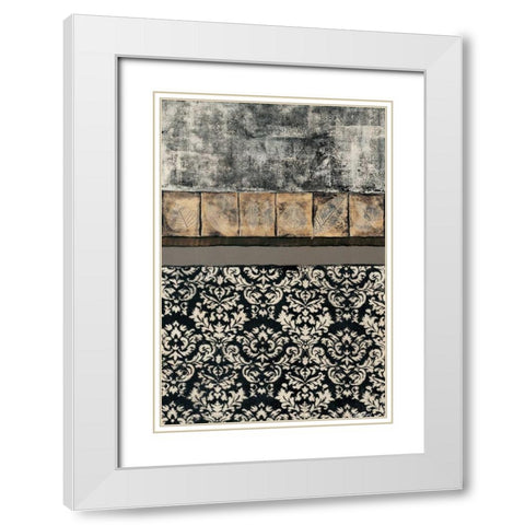 Natures Damask I White Modern Wood Framed Art Print with Double Matting by Kime, John