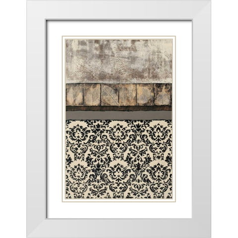 Natures Damask II White Modern Wood Framed Art Print with Double Matting by Kime, John