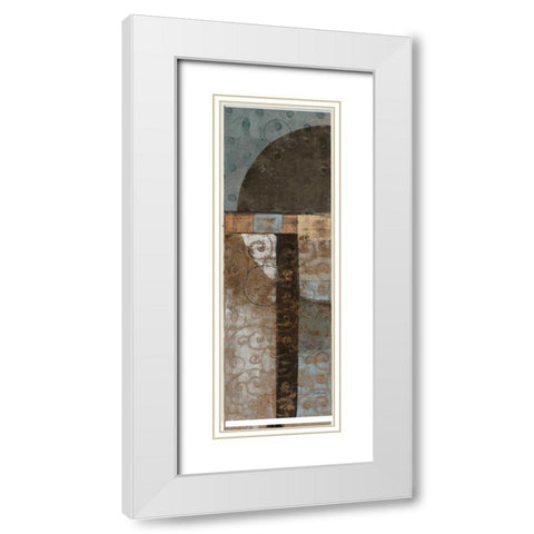 Geo Pattern I White Modern Wood Framed Art Print with Double Matting by Kime, John