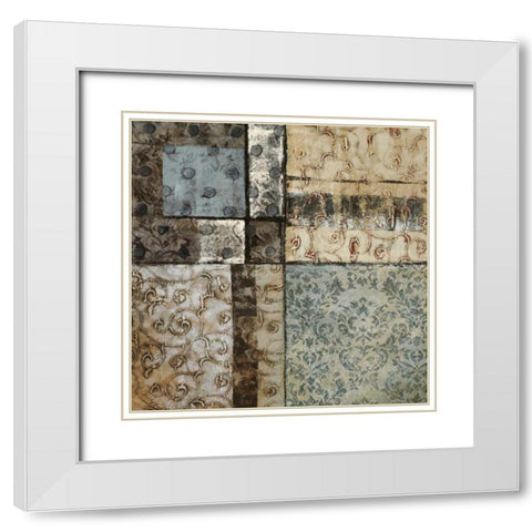 Structured Pattern I White Modern Wood Framed Art Print with Double Matting by Kime, John