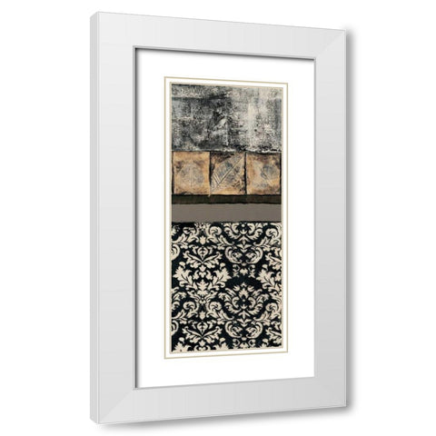 Natures Damask Panel I White Modern Wood Framed Art Print with Double Matting by Kime, John