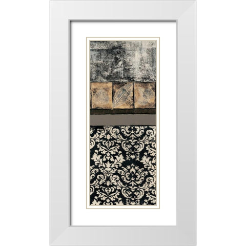 Natures Damask Panel I White Modern Wood Framed Art Print with Double Matting by Kime, John