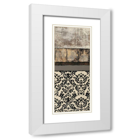 Natures Damask Panel II White Modern Wood Framed Art Print with Double Matting by Kime, John