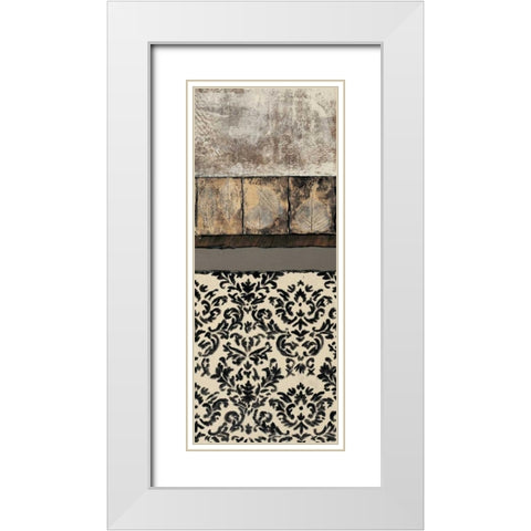 Natures Damask Panel II White Modern Wood Framed Art Print with Double Matting by Kime, John