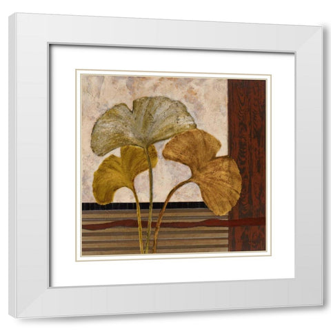 Urban Ginkgo II White Modern Wood Framed Art Print with Double Matting by Kime, John