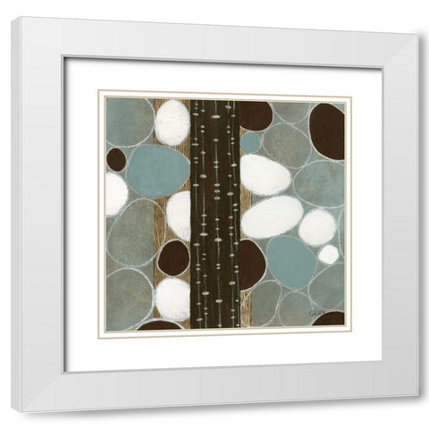 Stones Throw I White Modern Wood Framed Art Print with Double Matting by Kime, John
