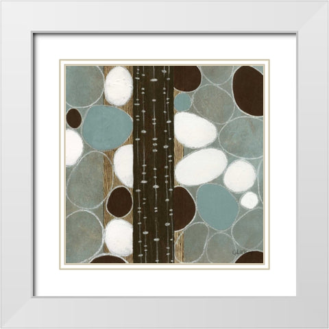 Stones Throw I White Modern Wood Framed Art Print with Double Matting by Kime, John