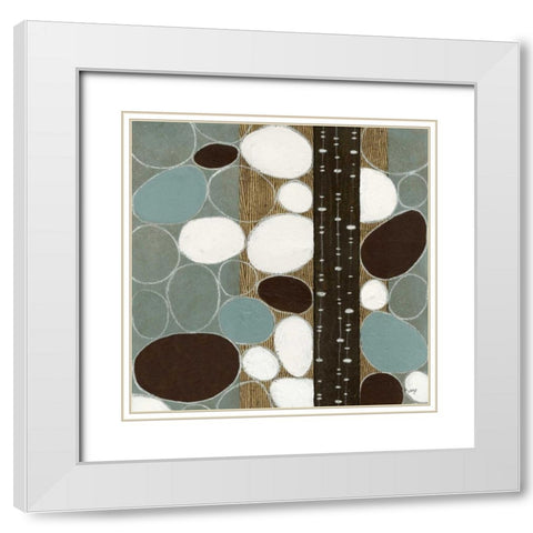 Stones Throw II White Modern Wood Framed Art Print with Double Matting by Kime, John