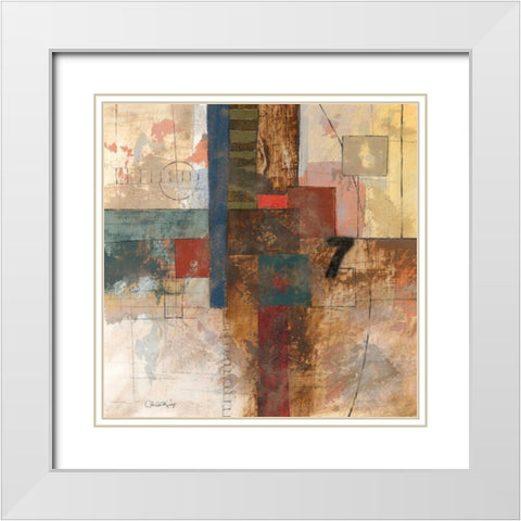 Number VII White Modern Wood Framed Art Print with Double Matting by Kime, John