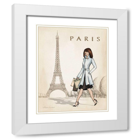 Paris White Modern Wood Framed Art Print with Double Matting by Laliberte, Andrea