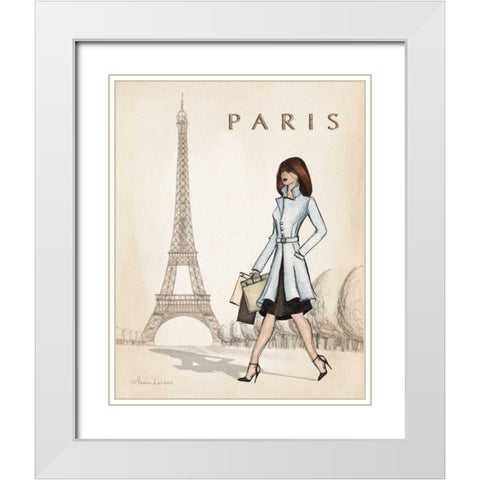 Paris White Modern Wood Framed Art Print with Double Matting by Laliberte, Andrea