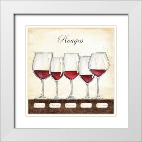 Les Vins Rouges White Modern Wood Framed Art Print with Double Matting by Laliberte, Andrea