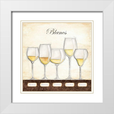 Les Vins Blancs White Modern Wood Framed Art Print with Double Matting by Laliberte, Andrea