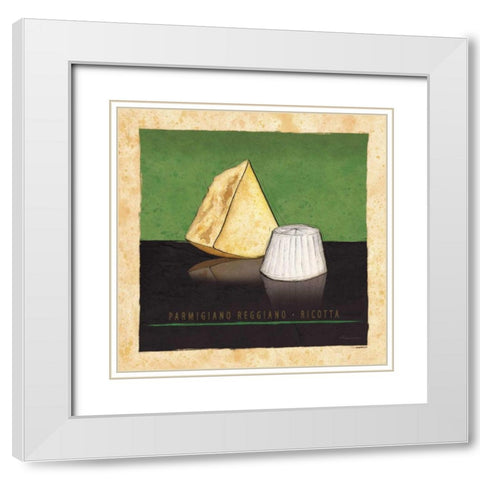 Cheeses I White Modern Wood Framed Art Print with Double Matting by Laliberte, Andrea